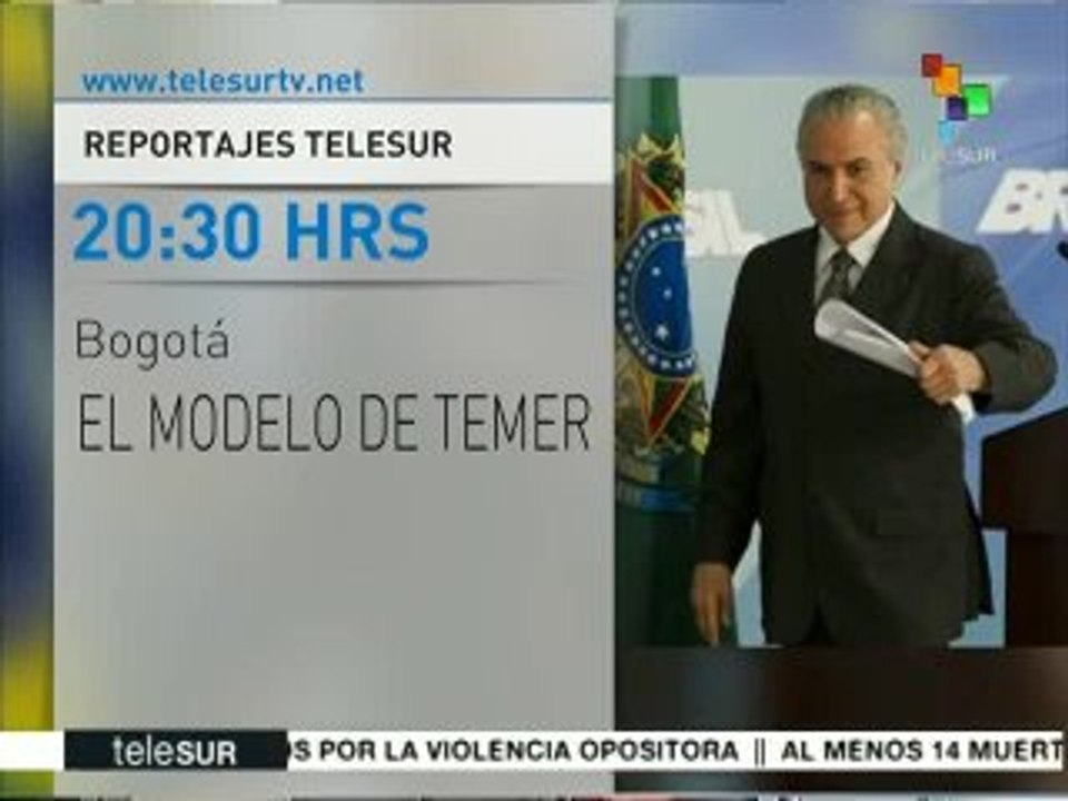 teleSUR recomienda el reportaje "El modelo de Temer"
