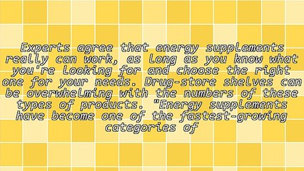 How Energy Supplements Really Work