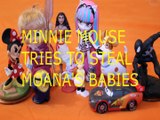 Toy MINNIE MOUSE TRIES TO STEAL MOANA'S BABIES + MASHA MINION BOOTS ROCHELLE MAX MCQUEEN SPIDERMAN