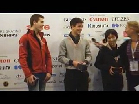2016 Junior Worlds Men LP Small Medal Interview (Daniel Samohin, Nicolas Nadeau, Tomoki Hiwatashi)