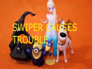 Toy SWIPER CAUSES TROUBLE + SPIDERMAN HOMECOMING MINION DORA THE EXPLORER ELSA MAX TSLOP DISNEY