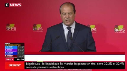 Législatives 2017 : Jean-Christophe Cambadélis constate un "recul sans précédent" de la gauche