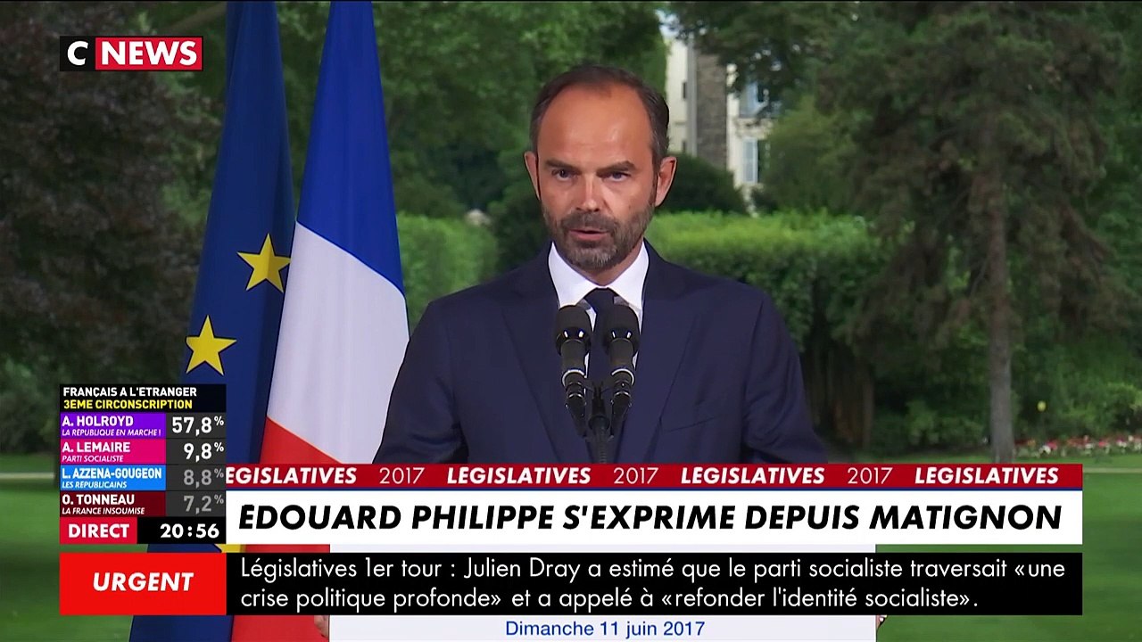 Législatives 2017 : Edouard Philippe s'exprime depuis Matignon