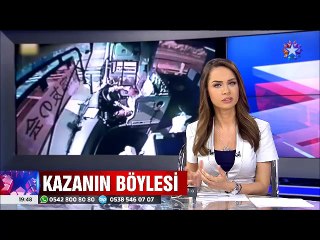 Kazanın böylesi Uçan otomobil seyir halindeki otobüse daldı