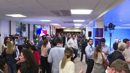 Au QG d'En Marche, on se réjouit des résultats du 1er tour