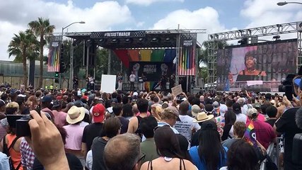 Congresswoman Maxine Waters Calls for Trump Impeachment at Los Angeles Pride Parade
