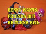 Toy BENNY WANTS FRIENDS BUT HE TURNS EVIL + CAR 3 BENNY SPIDERMAN MAX PAPA SMURF MCQUEEN SKYE