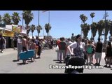 Venice Beach California Street Performers Flip Flopping