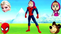 Wrong Heads Elsa Masha Bear Spiderman Finger family song Nursery Rhymes - L