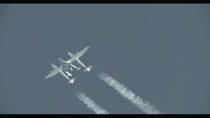 SpaceShipTwo -- Telescope View of First Rocket-Powered Test Flight