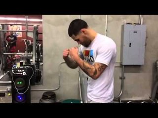 Mikey Perez At Robert Garcia Boxing Academy in Oxnard WORKING ABS