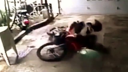 87.SPOOKY THIEF GHOST tried to get motorcycle, Caught on CCTV!