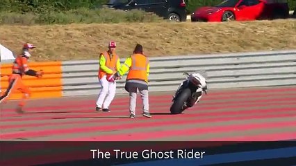 90.SCARY! DEAD RiDER rides his own bike during the race!!!