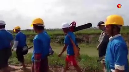 လွည္းကူးရွိ က်ဴးေက်ာ္တဲမ်ားကို ၿဖိဳခ်ဖ်က္ဆီး (႐ုပ္/သံ)