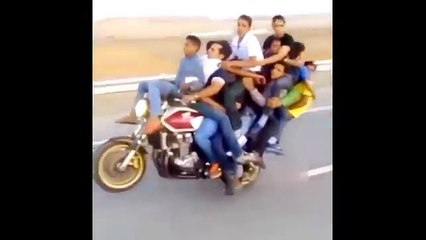 104.EXTREME 10 person Motorcycle WHEELIE !!!