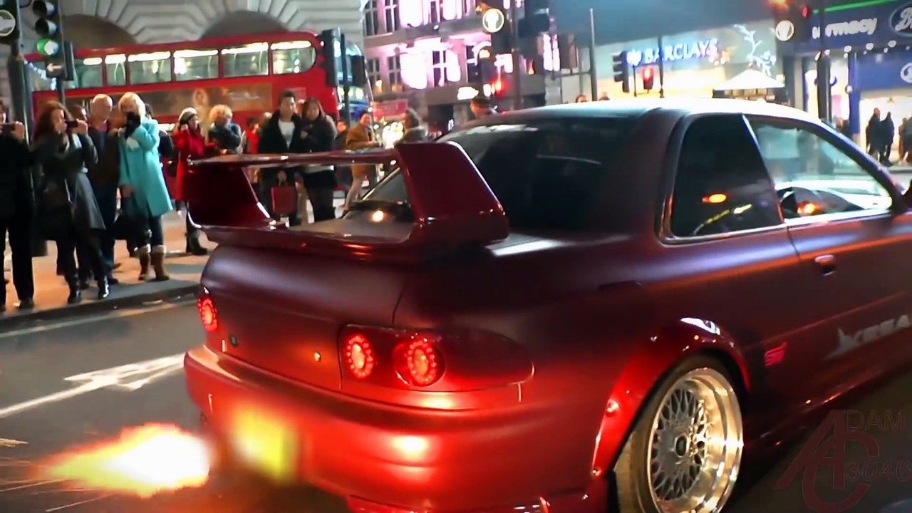 INSANE FLAMES shot by Subaru Impreza!