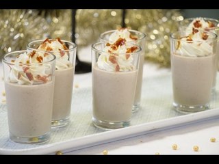 Panna cotta en verrine champignons châtaignes pour l'apéritif