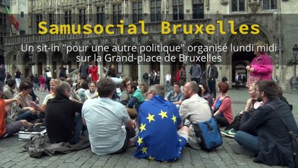 Sit-in pour une autre politique devant l'hotel de ville de Bruxelles