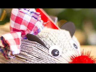 DIY Noël - Fabriquer un Hérisson Porte-carte avec un livre et du tissu