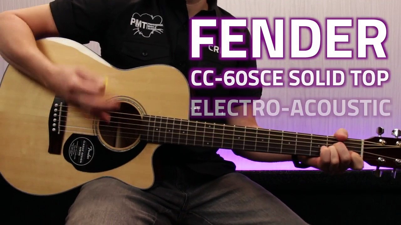 Fender CC-60SCE Electro-Acoustic New for 2017- Review & Demo