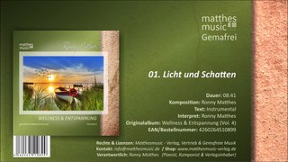 Licht und Schatten (01/06) - Gemafreie Entspannungsmusik - CD: Wellness & Entspannung, Vol. 4