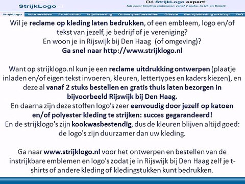 Reclame kleding bedrukken Rijswijk bij Den Haag