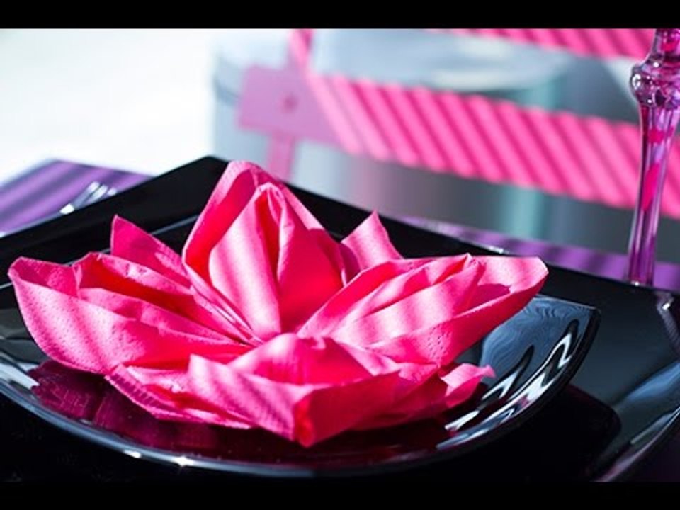DIY Pliage de serviette facile Fleur de Lotus - Origami