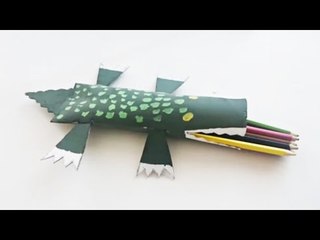 Bricolage rentrée. Fabriquer un range crayons en forme de crocodile