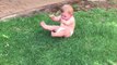 Cute Baby Hates Sitting on Grass