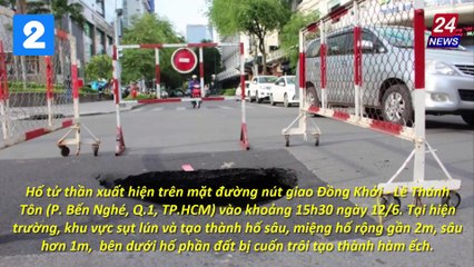 Hố tử thần rộng gần 2m xuất hiện giữa trung tâm Sài Gòn