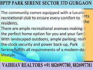 Bptp Park Serene Hot deal In 3 BHK 1788 Sq.ft Best price 85 Lac Call Vaibhav Realtors 8826997780