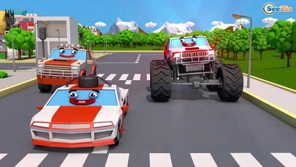 Car Kids Cartoon Racing Cars & Fire Truck & Police Car in the City Children Video Cars Team Cartoons,Animated game cartoons 2017