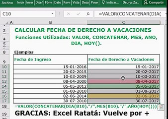 Vacaciones con Excel resaltar fechas