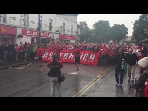 Austrian Football Fans Drown Out Ireland Fans