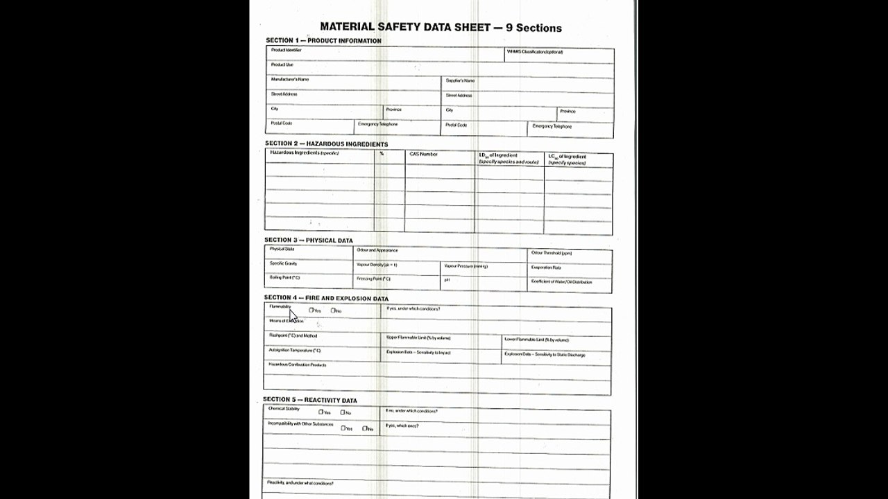 material safety data sheet