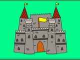 Apprendre à dessiner un château fort - How to draw a fortified castle