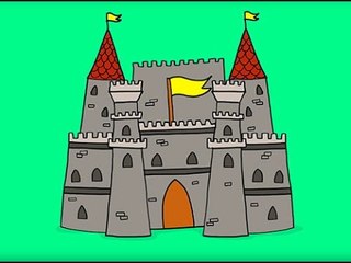 Apprendre à dessiner un château fort - How to draw a fortified castle