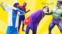 Frozen Elsa transform Doctor PRANK Joker Spiderman buttock injection Hulk & Joker Superhero funny