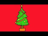 Apprendre à dessiner un sapin de Noël - How to draw a christmas tree