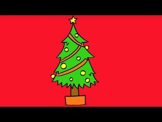 Apprendre à dessiner un sapin de Noël - How to draw a christmas tree