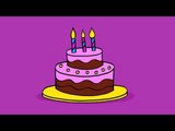 Apprendre à dessiner un gâteau d'anniversaire - How to draw a birthday cake