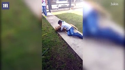 Boy’s best friend! Emotional reunion caught on camera as beloved family pet returns home after being missing