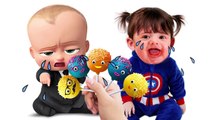 Bad Baby Crying and Learn Colors Colorful Cake Pop Finger Family Songs Collection