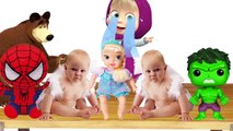 BABY MASHA CRY with Baby Spiderman! Baby Frosen Elsa! Baby HULK! FINGER FAMILY! Masha and the bear!