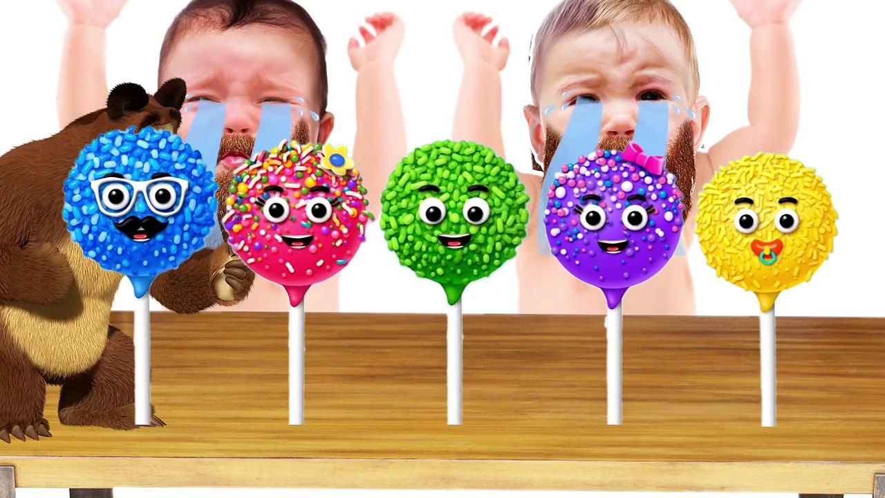 Bad Baby Crying and Learn Colors Colorful Cake Pop Finger Family Songs Collection - Part II