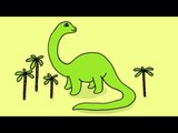 Apprendre à dessiner un dinosaure diplodocus