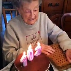 Old Woman Celebrating