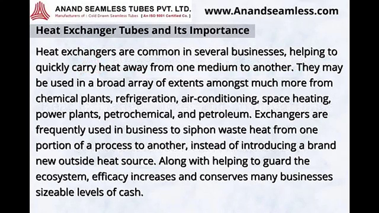 Heat Exchanger Tubes and Its Importance
