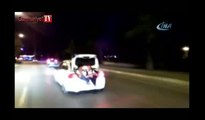 Denizli'de trafikte pes dedirten görüntü