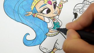 Shimmer and Shine Coloring Book Pages Sparkle colorare Nickelo